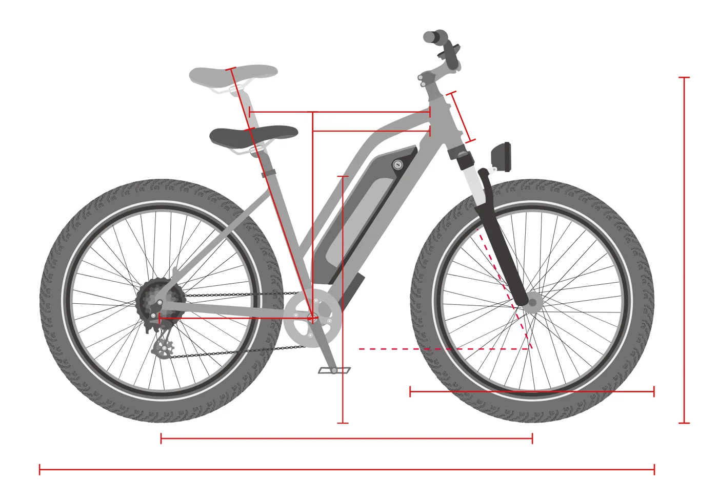 Dibujo oficial de las medidas de la Himiway D3 Cruiser