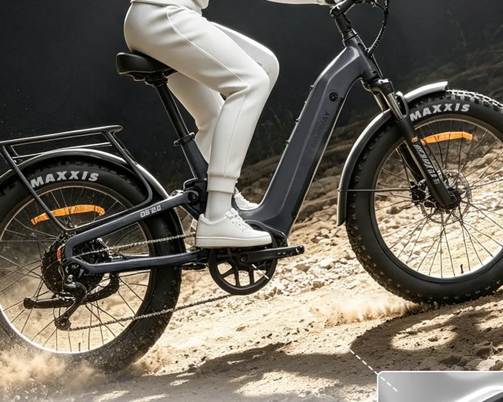 Ciclista subiendo una pendiente con la D5 2.0